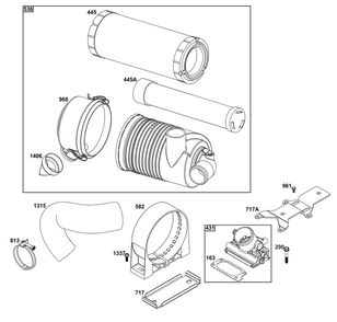 Air Cleaner Group Diagram and Parts List for 61E377-0065-J1 400000 - 699999 Briggs and Stratton Engine